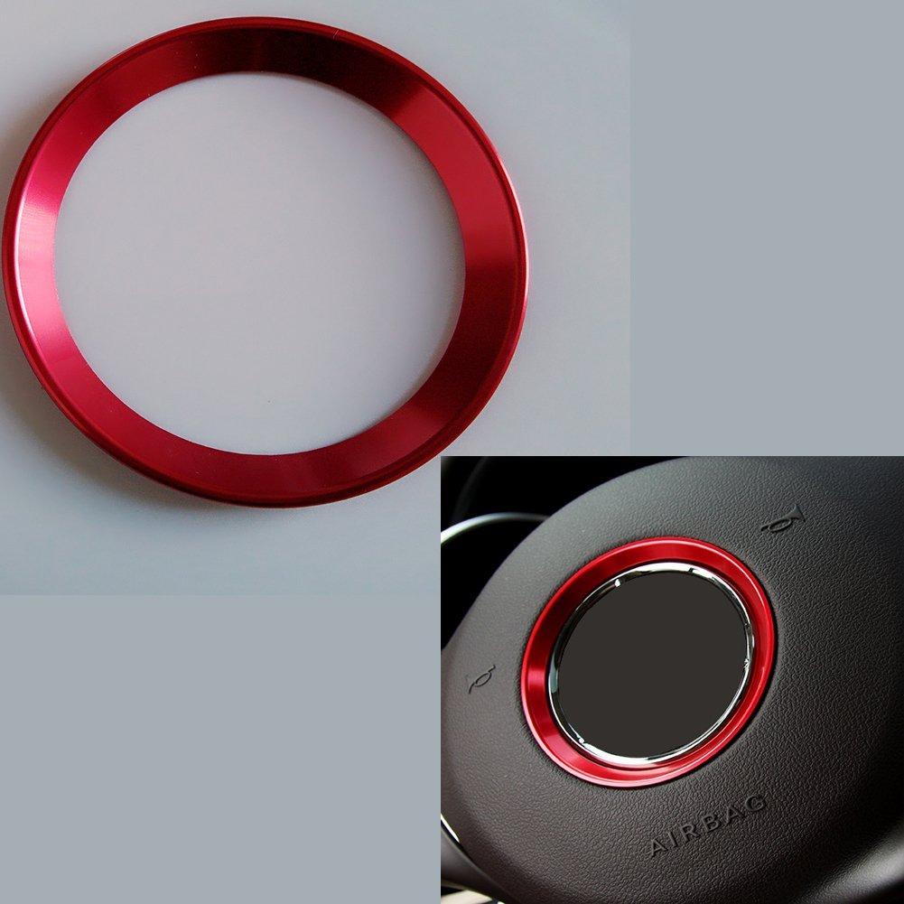 Angelguoguo Decorative Steering Wheel Logo Trim Cover for Mercedes Benz A Class B Class C Class E Class GLK (Inner diameter 2.28'', Red) Inner diameter : 2.28'' - LeoForward Australia