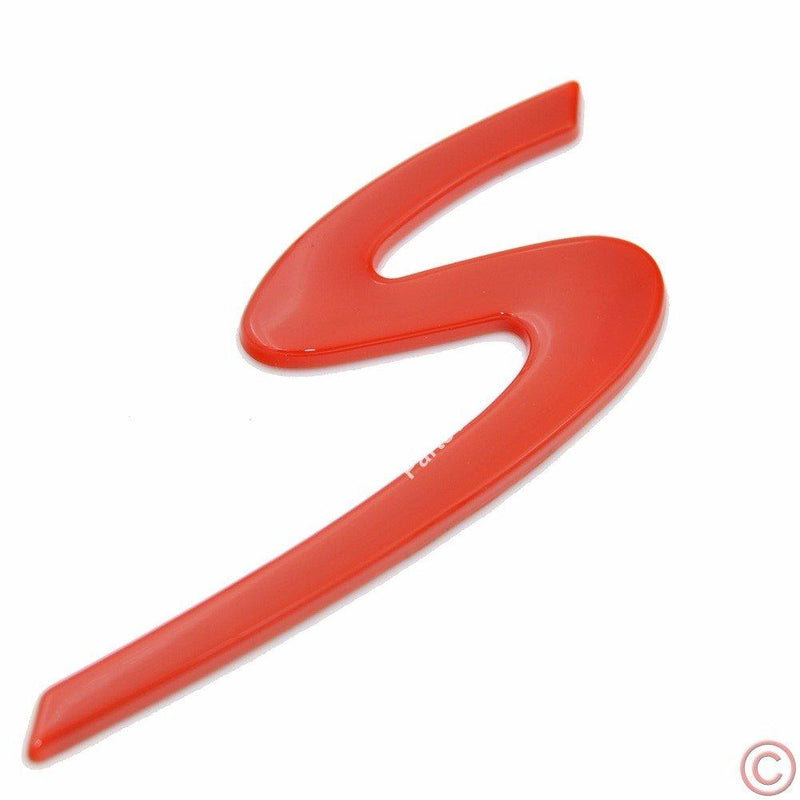 Zorratin Large red"S" S Letter Rear Trunk Boot Lid Hatch Tailgate Emblem Badge for Porsche 911 Cayenne carrera turbo panamera boxster Large, red - LeoForward Australia