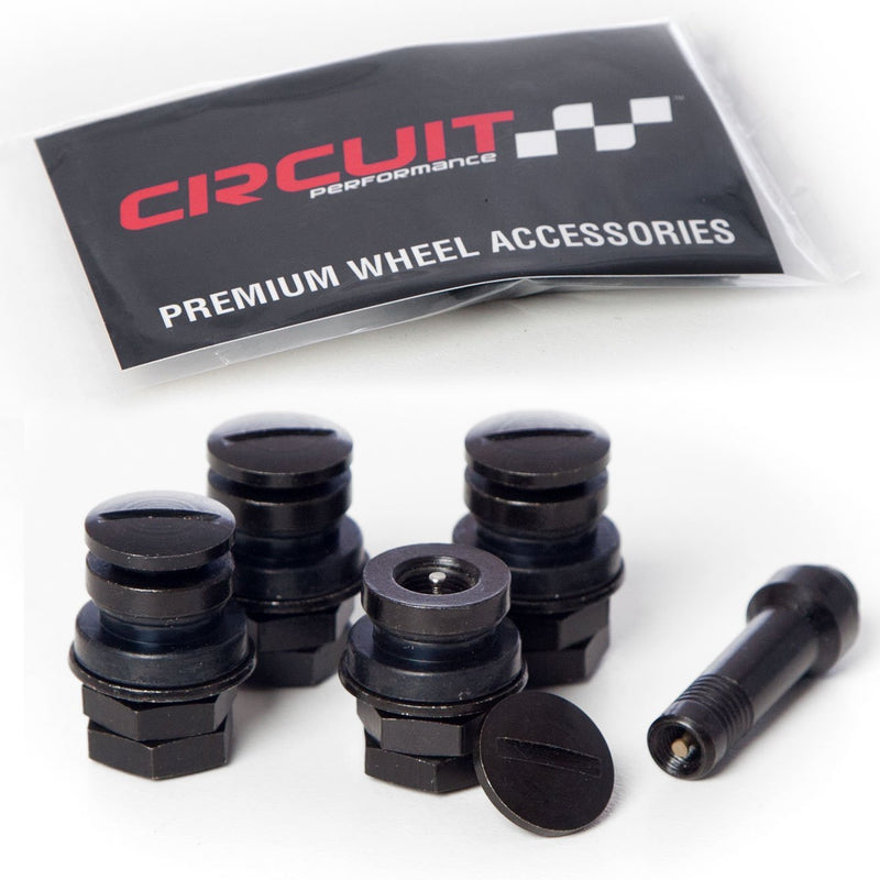 Circuit Performance Black Bolt-in Flush Mount Valve Stems (Set of 4) - LeoForward Australia