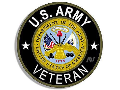  [AUSTRALIA] - American Vinyl Round U.S. Army Veteran Sticker (Bumper Soldier gi us United States Vet)