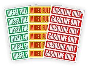  [AUSTRALIA] - DIESEL | MIXED FUEL | GASOLINE ONLY Automotive Fuel Decals | Stickers | Truck Labels | Green Vinyl Markers (3) 6-packs