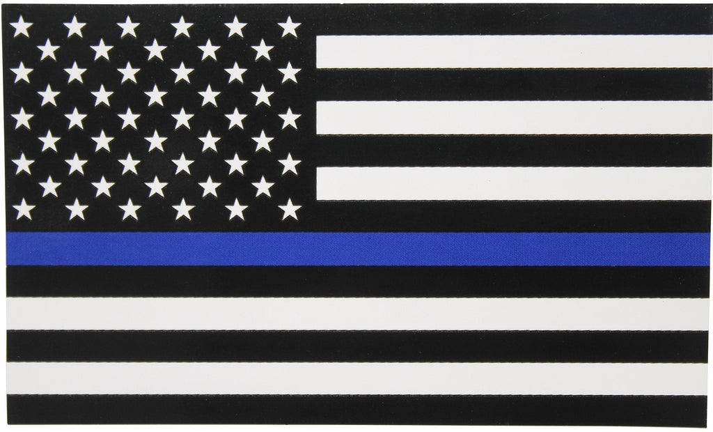  [AUSTRALIA] - Thin Blue Line Flag Decal - X-Large 6x3.6 in. Black White and Blue American Flag Sticker for Cars and Trucks - In Support of Police and Law Enforcement Officers (XL)