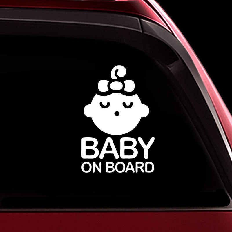  [AUSTRALIA] - TOTOMO Baby on Board Sticker - Safety Caution Decal Sign Stickers for Cars Windows Bumpers - Sleeping Baby Girl ALI-021 1 Pack 3.Sleeping Girl-Sticker