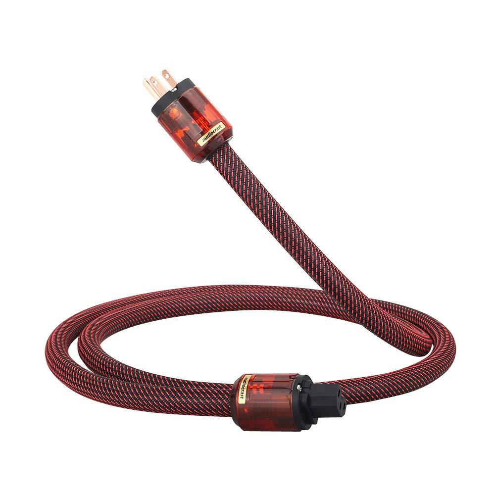 Audiocrast HiFi Power Cable 125V 15A, Hi End Amplifier Power Cord Braided Sleeve Audiophile AC Power Cable with US Plug (3.3FT/1M) 3.3FT/1M - LeoForward Australia