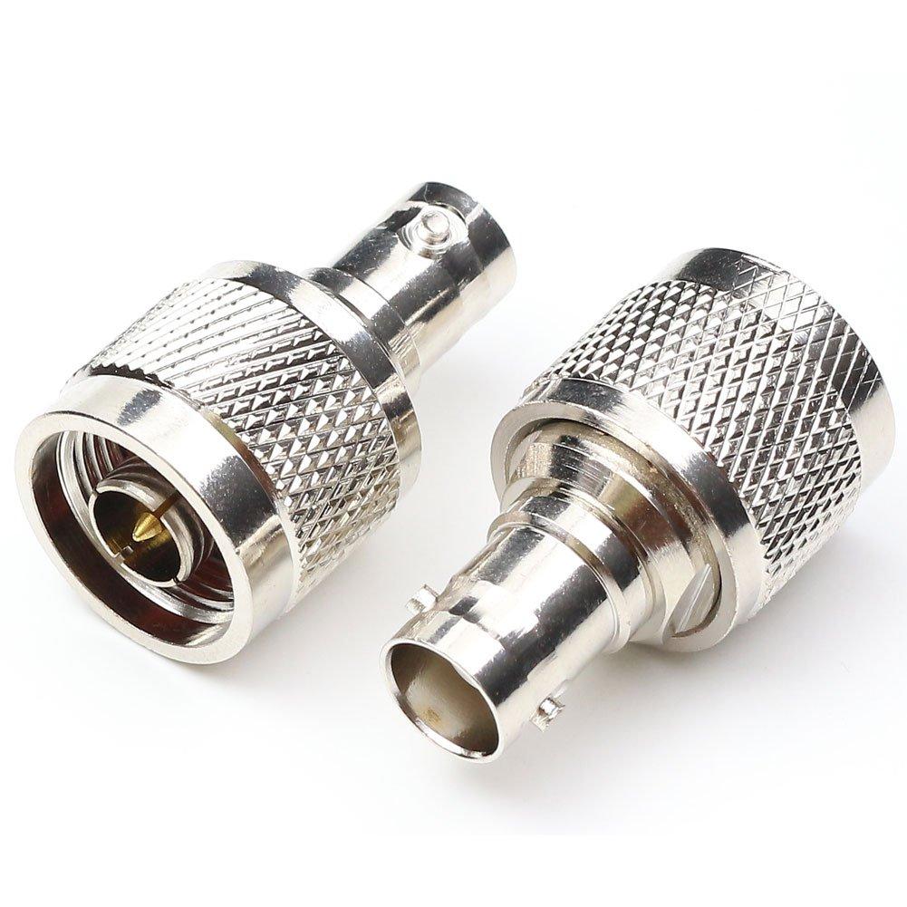 N Male to BNC Female Connector,ANHAN N Type to BNC Adapter RF Coax Adapters Connectors for Radio Walkie Talkie 2 Packs N Male to BNC Female 2pcs - LeoForward Australia
