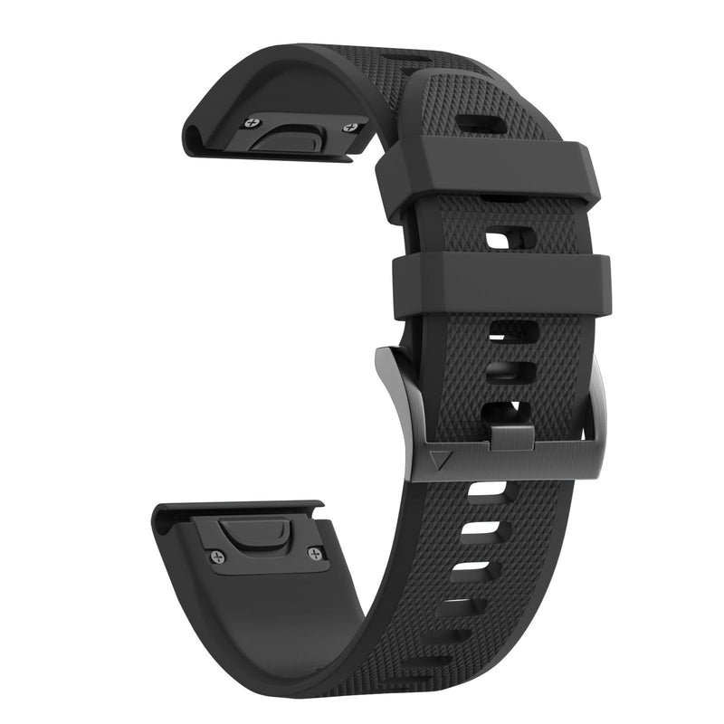 Notocity Compatible Fenix 5X Band 26mm Width Soft Silicone Watch Strap for Fenix 5X Plus/Fenix 6X/Fenix 6X Pro/Fenix 3/Fenix 3 HR/Tactix/Descent MK1/D2 Delta PX/D2 Charlie-Black Black - LeoForward Australia