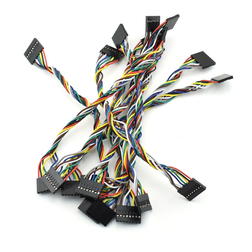 ZYAMY 10PCS 8P Dupont Line 8P Pins 2.54mm Pitch Female to Female Dupont Cable Connector Multicolor Jumper Wire for Breadboard 20CM - LeoForward Australia