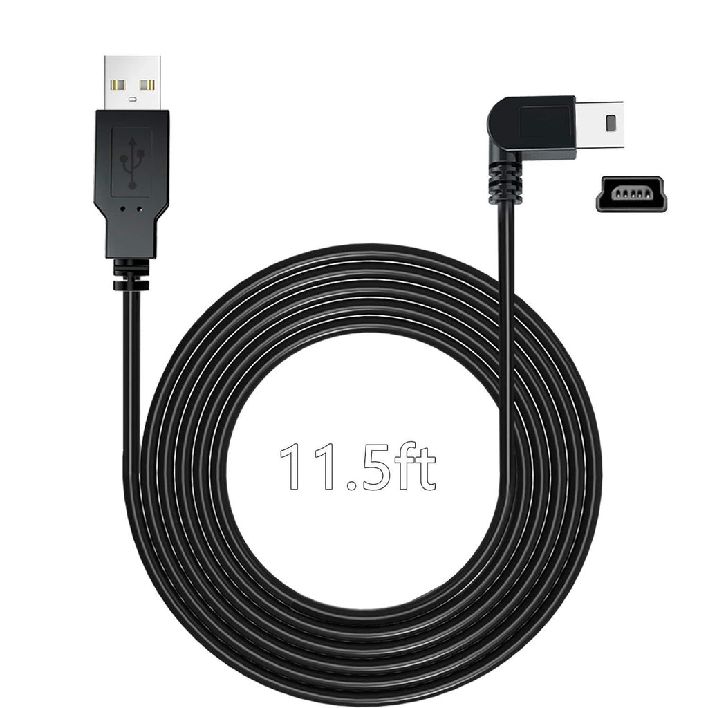 Charging Power Cable for Dash Cam, (11.5 Ft) USB 2.0 to Mini USB Car Vehicle Power Charger Adapter Cord for Garmin Nuvi GPS、Rearview Mirror Cam、Backup Camera 11.5 Ft - LeoForward Australia