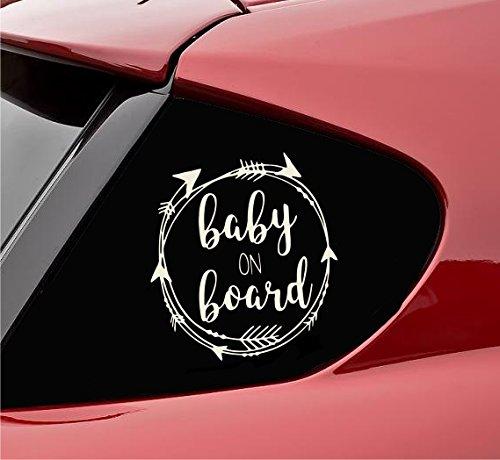  [AUSTRALIA] - Slap-Art Baby on Board with Arrows Vinyl Decal Sticker (Beige)