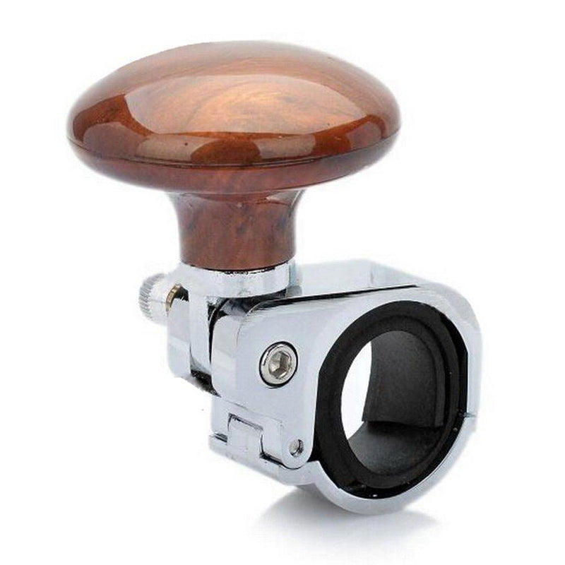  [AUSTRALIA] - VORCOOL Metal Steering Wheel Assistive Ball Power Booster Ball Spinner Steering Wheel Knob for Car Vehicle (Peach Wood Color)