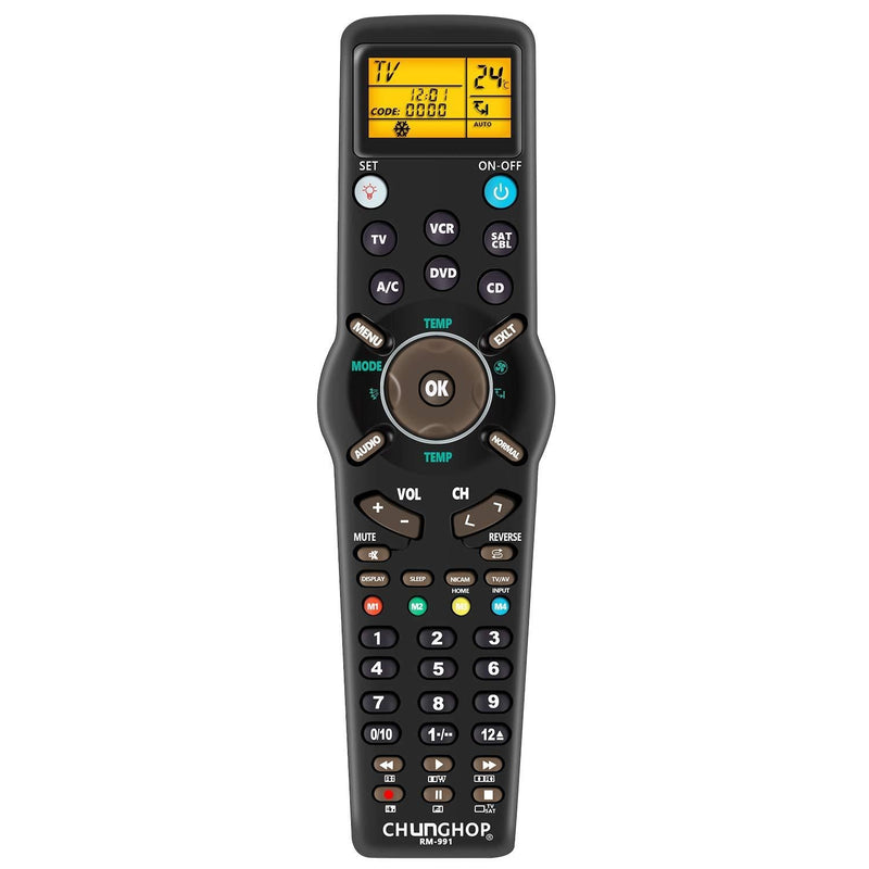 CHUNGHOP Universal IR Learning Remote Control for Smart TV SAT DVD CBL CD VCR Air Conditioner 6 in 1 RM-991Multifunctional Controller with LCD Display Screen 6-Device with LCD Screen - LeoForward Australia