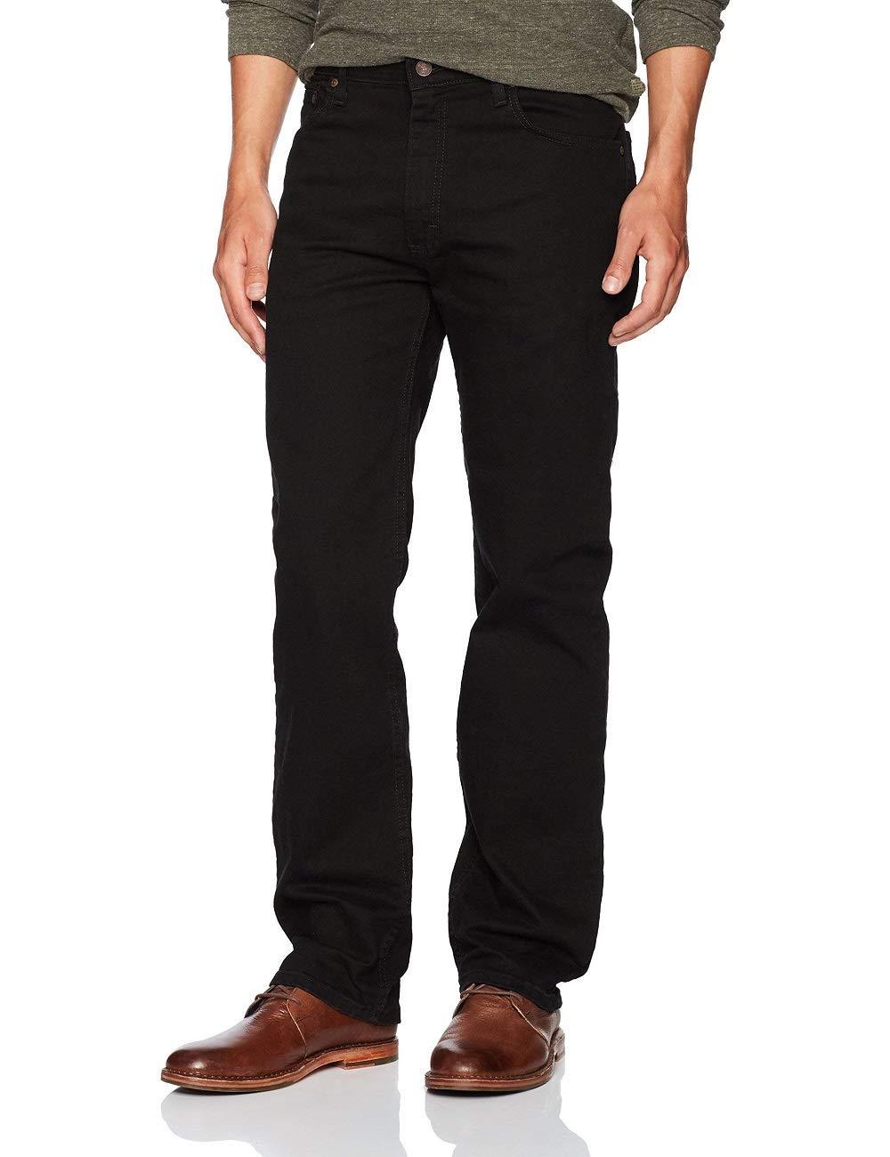 Wrangler Men's Regular Fit Comfort Flex Waist Jean Standard 29W x 30L Black - LeoForward Australia