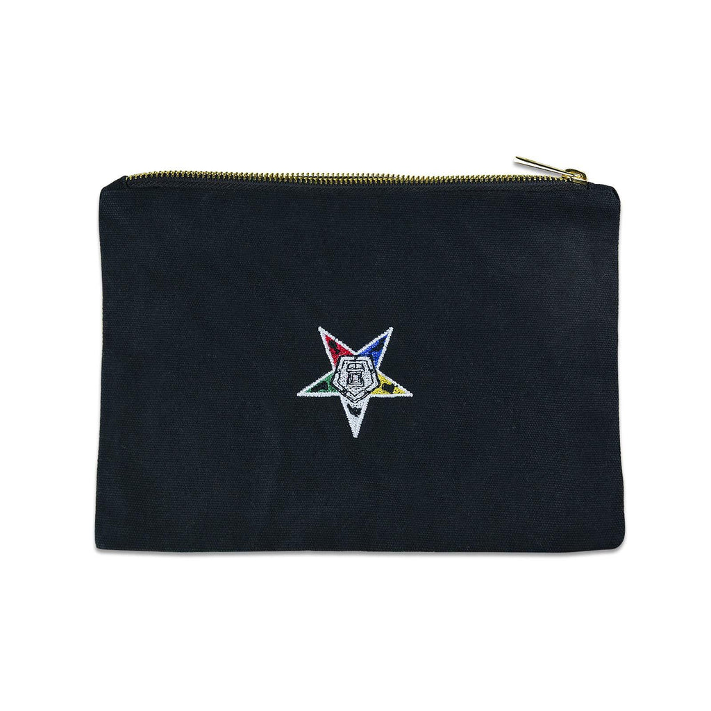 Order of the Eastern Star Masonic Canvas Accessory Bag - [Black][7" x 10"] - LeoForward Australia