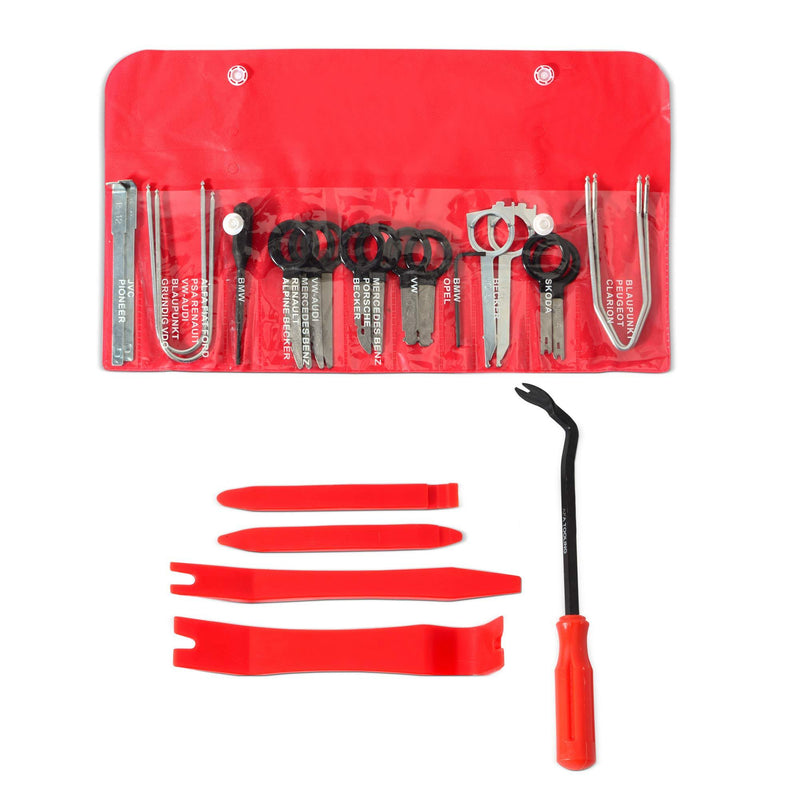 AFA Tooling Professional 20 Pcs Radio Removal Tool Kit with 4 Pcs Panel Removal Tools and Fastener Remover 25pcs set - LeoForward Australia