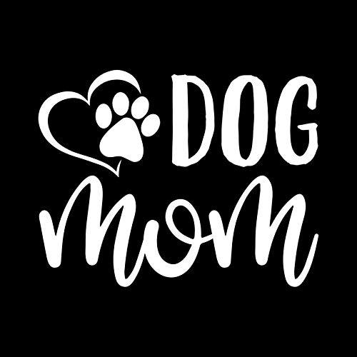  [AUSTRALIA] - Dog Mom Paw Heart Vinyl Decal Sticker | Cars Trucks Vans SUVs Walls Cups Laptops | 5 Inch | White | KCD2628