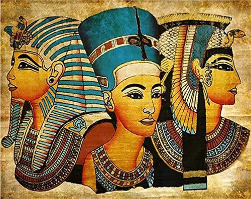  [AUSTRALIA] - YUMEART 5D Diamond Painting Religion Ancient Egyptian Pharaoh Resin Crafts Rhinestone Diamond Embroidery Mosaic Pasted Painting by Number 40x50cm(16x20 inches) 8502