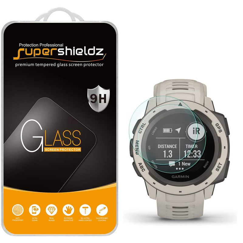 (2 Pack) Supershieldz Designed for Garmin Instinct and Instinct Solar Tempered Glass Screen Protector, Anti Scratch, Bubble Free - LeoForward Australia