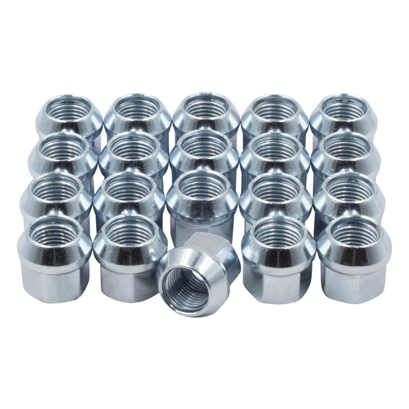 Wheel Accessories Parts Set of 20 Zinc Finish Open-end Acorn Bulge Lug Nuts Set 19mm (3/4") Hex (9/16) 9/16 - LeoForward Australia