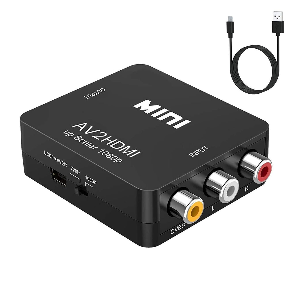 RCA to HDMI,AV to HDMI Converter,ABLEWE 1080P Mini RCA Composite CVBS Video Audio Converter Adapter Supporting PAL/NTSC for TV/PC/ PS3/ STB/Xbox VHS/VCR/Blue-Ray DVD Players Black - LeoForward Australia
