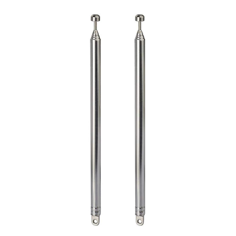 Bingfu 7 Sections Telescopic 74cm AM FM Antenna Portable Radio Antenna Replacement (2-Pack) Compatible with Indoor Portable Radio Home Stereo Receiver AV Audio Vedio Home Theater Receiver TV Tuner Telescopic Antenna - LeoForward Australia