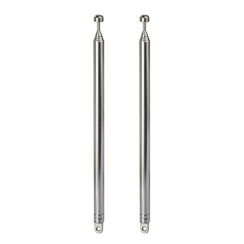Bingfu 7 Sections Telescopic 74cm AM FM Antenna Portable Radio Antenna Replacement (2-Pack) Compatible with Indoor Portable Radio Home Stereo Receiver AV Audio Vedio Home Theater Receiver TV Tuner Telescopic Antenna - LeoForward Australia