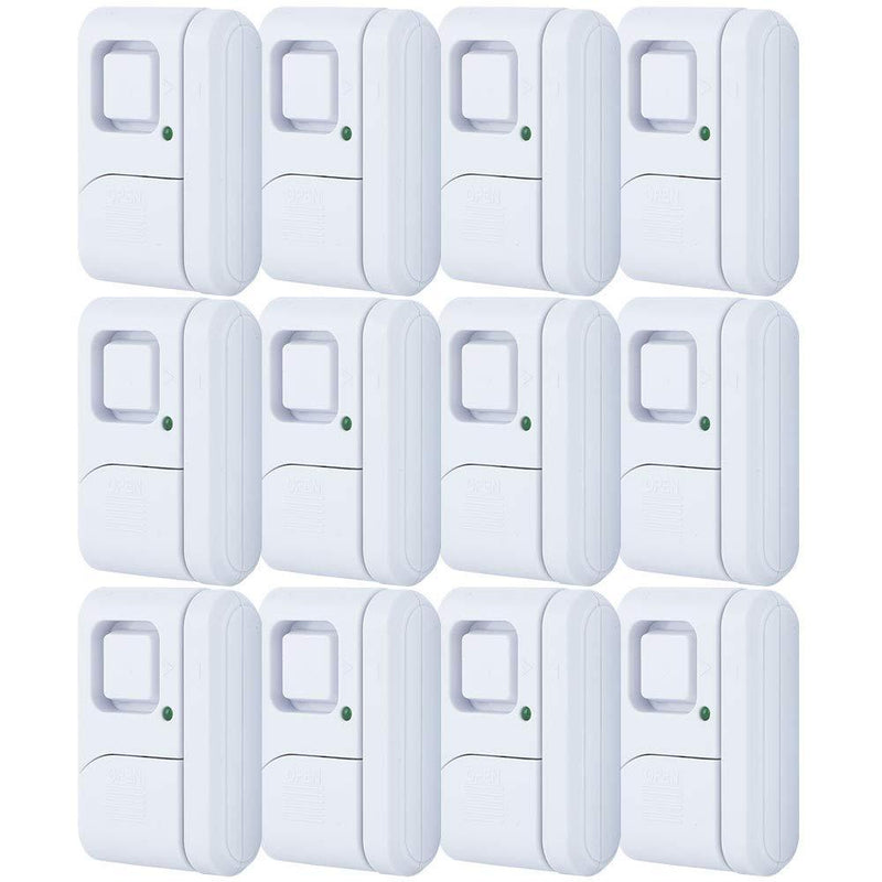 GE 45989 Personal Security Window/Door Off/Chime/Alarm, Easy Installation, Ideal for Home, Garage, Apartment, Dorm, RV and Office, 12-Pack, White, 12 - LeoForward Australia