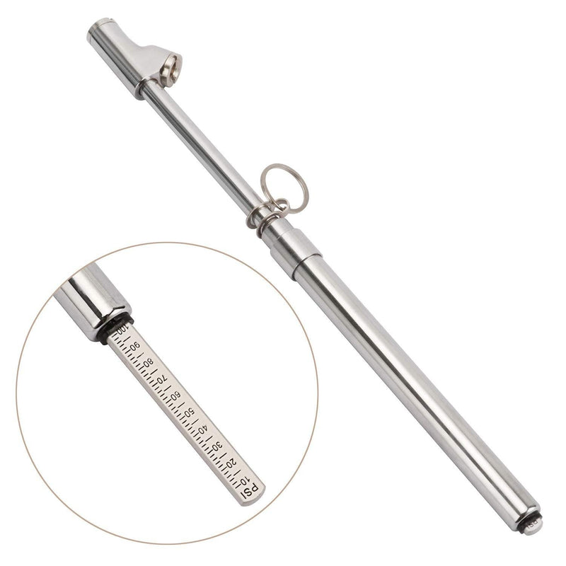 MEASUREMAN Heavy Duty Dual Head Truck Tire Gauge, Solid Brass Body, Aluminum Slide, with Hook, Range 10-150psi - LeoForward Australia