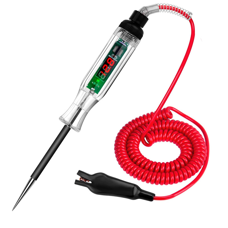 Premium Digital LED Automotive Circuit Tester, DC 2.6V-32V Test Light with Portable PU Extended Spring Wire, Vehicle Circuits Low Voltage Light Tester with Sharp Stainless Probe - LeoForward Australia