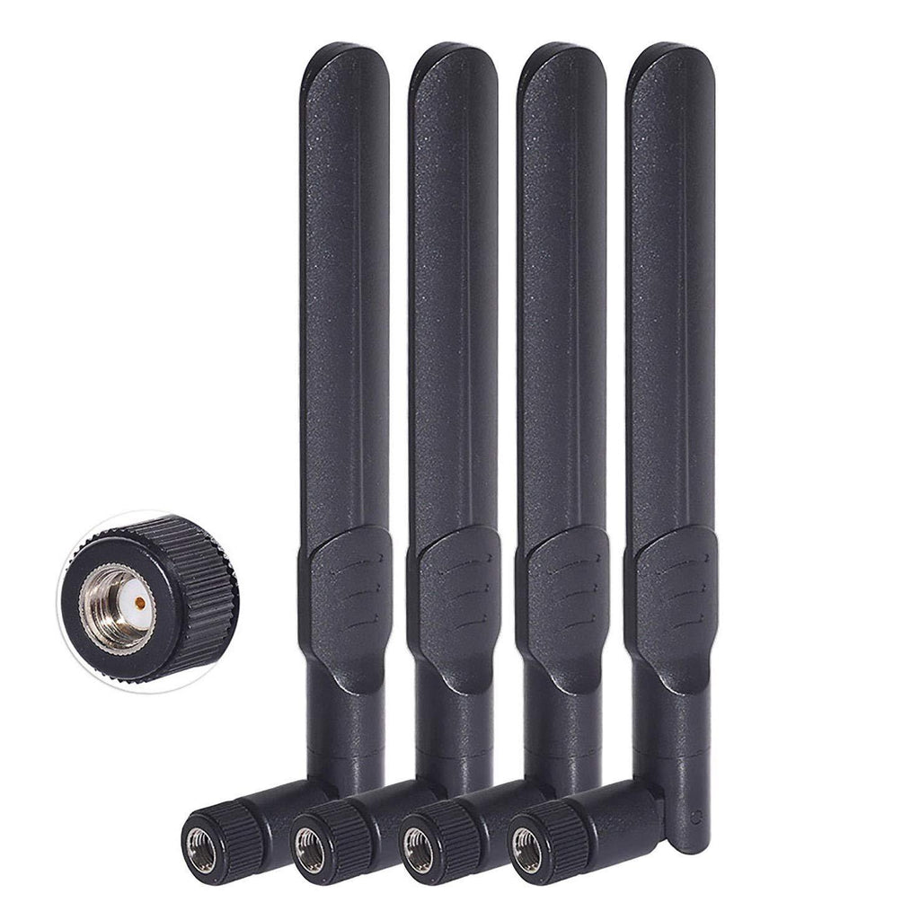 Bingfu Dual Band WiFi 2.4GHz 5GHz 5.8GHz 8dBi MIMO RP-SMA Male Antenna (4-Pack) for WiFi Router Wireless Network Card USB Adapter Security IP Camera Video Surveillance Monitor 4-Pack - LeoForward Australia