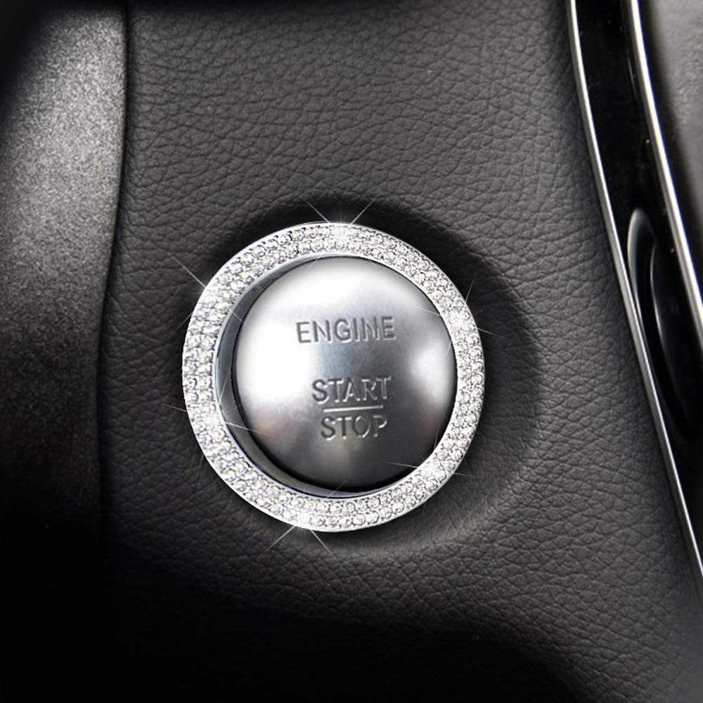 Bling Bling Crystal Car Engine Ignition Push Start Stop Button Cover Trim Ring Fit for Mercedes-Benz C E S M CLA CLS CLK GLA GLC GLE GL SL Class - LeoForward Australia