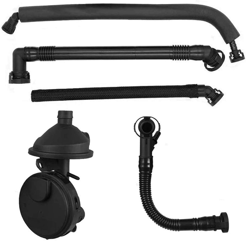 Set of 5 Pieces Crankcase Vent Valve Breather Hose Kit Fits for BMW E46 E39 E60 320i 323i 325 325i 325ci 328i 330i 330ci 330xi 525i 528i - PCV Crank Case Ventilation Oil Separator Hose 11617501566 - LeoForward Australia