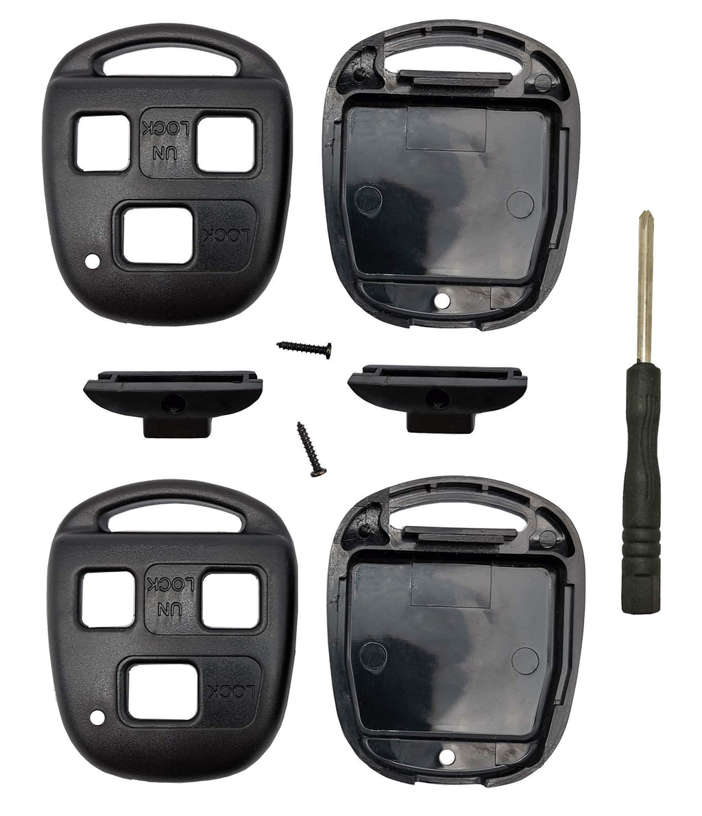 2 Pcs Key Fob Case Shell Fit for Lexus Keyless Entry Remote Car Key Fob Cover Casing Replacement Key Housing (Black) Black - LeoForward Australia