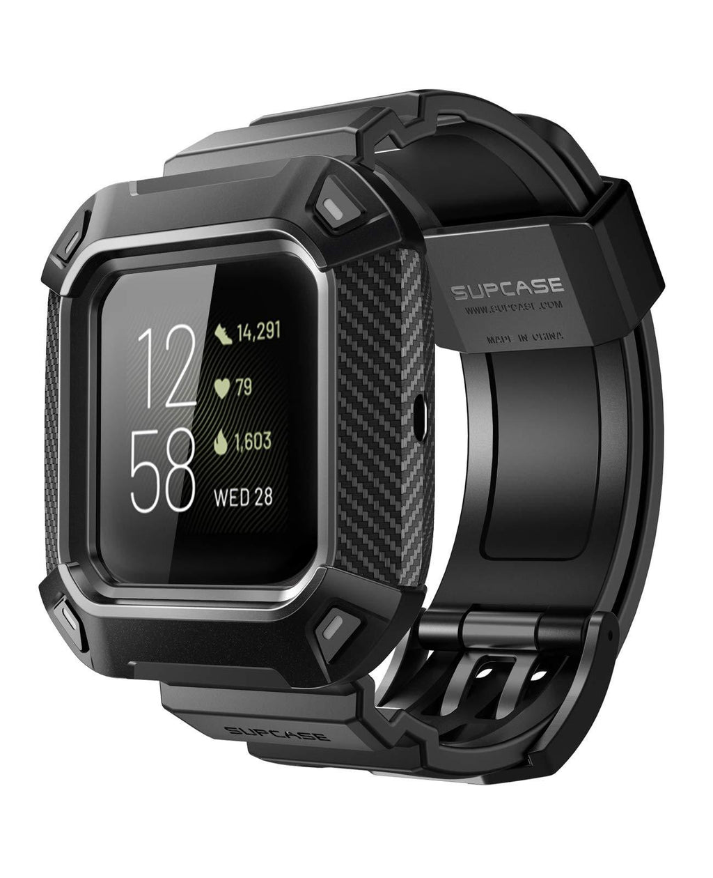 SUPCASE Unicorn Beetle Pro Watch Bands for Fitbit Versa 2, Protective Replacement Wristband Case Band for Fitbit Versa 2 (Black) Black - LeoForward Australia