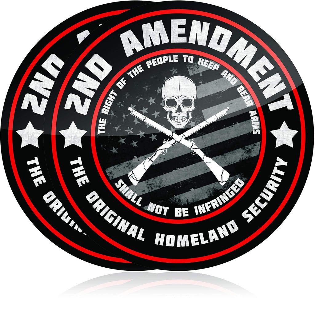  [AUSTRALIA] - Narrow Minded 2nd Amendment Stickers 2 Pack, Round Bumper Sticker, 4 Inch Diameter, Truck Decals for Men or Vinyl Bumper Stickers or Toolbox Stickers