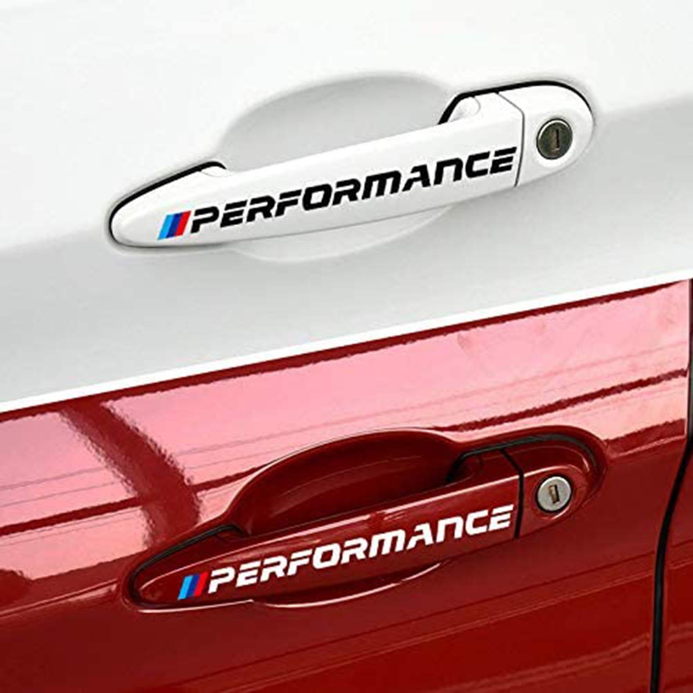 Duoles New Car Sports Styling Racing Decoration Performance Door Handle Stickers Front Decal Styling for BMW M3 M5 X1 X3 X5 X6 E36 E39 E46 E30 E60 E92 (Black Door Handle) Black Door Handle - LeoForward Australia