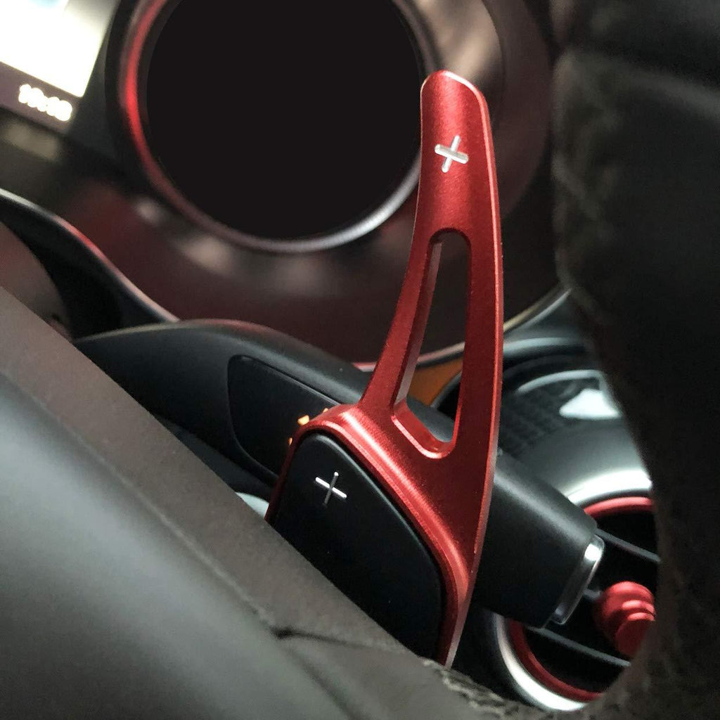 AutoBig Steering Wheel Paddle Shifter Extension for Mercedes Benz A C E S GLA GLB GLC GLE CLS 250 300 350 400 450 550 Red - LeoForward Australia