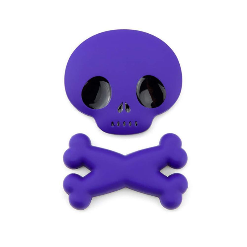 BWONE Skull Emblem [3D Self-Adhesive Metal]Car Badge Front Decorations/Side Fender/Rear Trunk Decals Sticker,Universal for Car Truck Motorcycle (Purple) Purple - LeoForward Australia