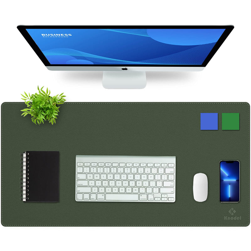 K KNODEL Desk Mat, Dual-Sided Office Desk Pad, Waterproof Desk Mat for Desktop, Desk Pads & Blotters, Desk Pad Protector for Office and Home (31.5" x 15.7", Dark Green) Dark Green/Gray 31.5" x 15.7" - LeoForward Australia