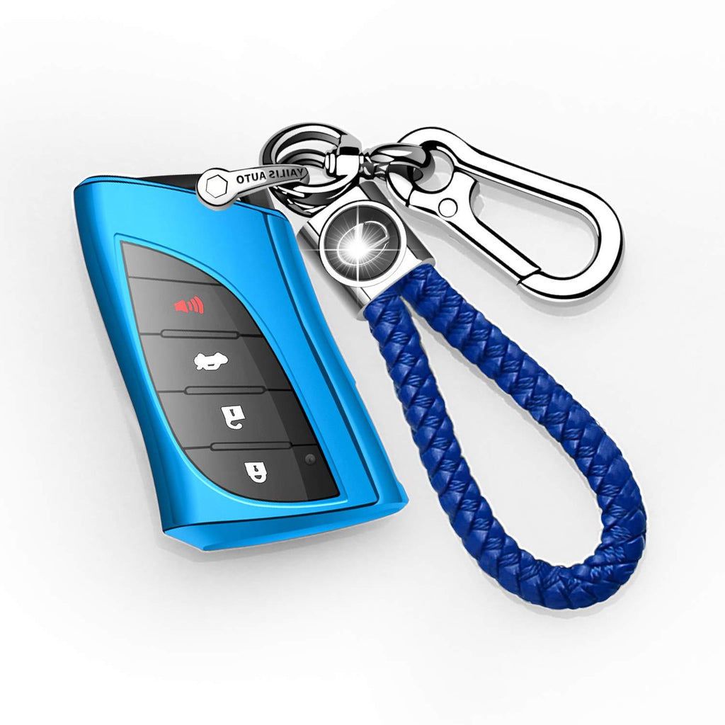 Autophone for Lexus Key fob Cover with Keychain Soft TPU 360 Degree Protection Key Case Compatible with 2018 2019 2020 Lexus UX200 LS500 LS500H LC500 LC500h ES300h ES350 Smart Key(Blue) Blue - LeoForward Australia