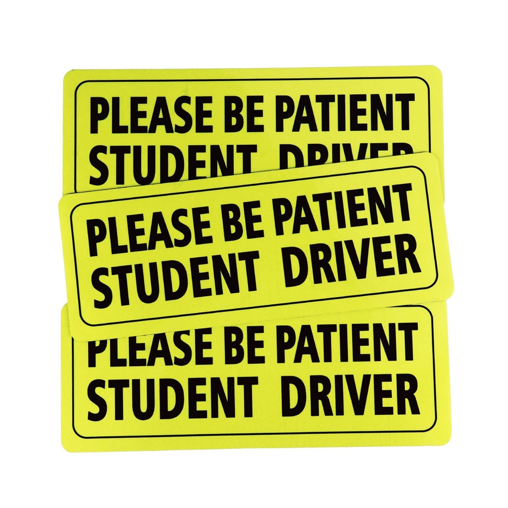  [AUSTRALIA] - JUSTTOP Student Driver Magnet Safety Sign, 9 X 3.5 inch Car Vehicle Reflective Sign Sticker Bumper for New Drivers (3 PCS)