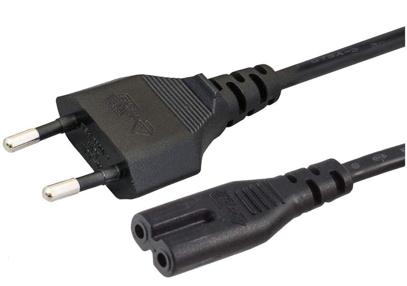 European EU 2- Slot Printer Power Cord Cable, Non-Polarized (IEC-320-C7 to CEE 7/16) Works with Notebook Laptop, Printer, Chargers, PS4 Game Console and More for European Travel - LeoForward Australia