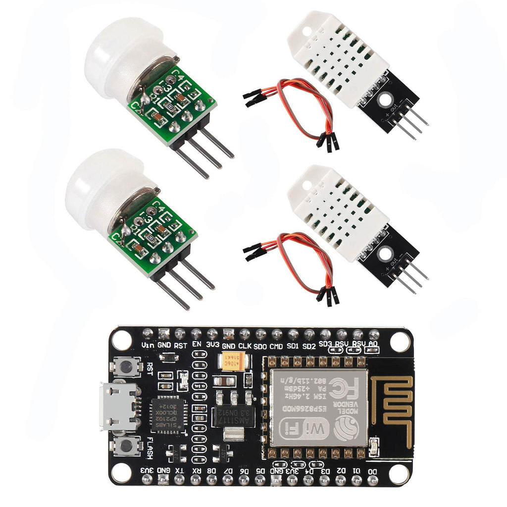 DORHEA ESP8266 DHT22 Temperature and Humidity Motion IR Pyroelectric Infrared Sensor Module Kit, WiFi Development Board + DHT22 Temperature Humidity Sensor + IR Infrared Human Sensor Module 5PCS - LeoForward Australia
