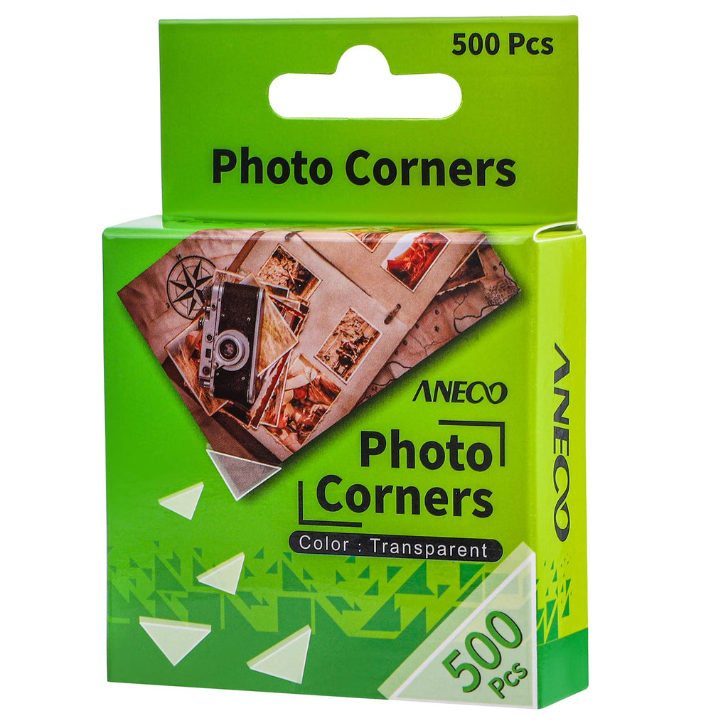 Aneco Transparent Photo Corners Clear Picture Mounting Corner Stickers for DIY Album, Scrapbook, Journal, 500 Pieces/Pack 1 - LeoForward Australia