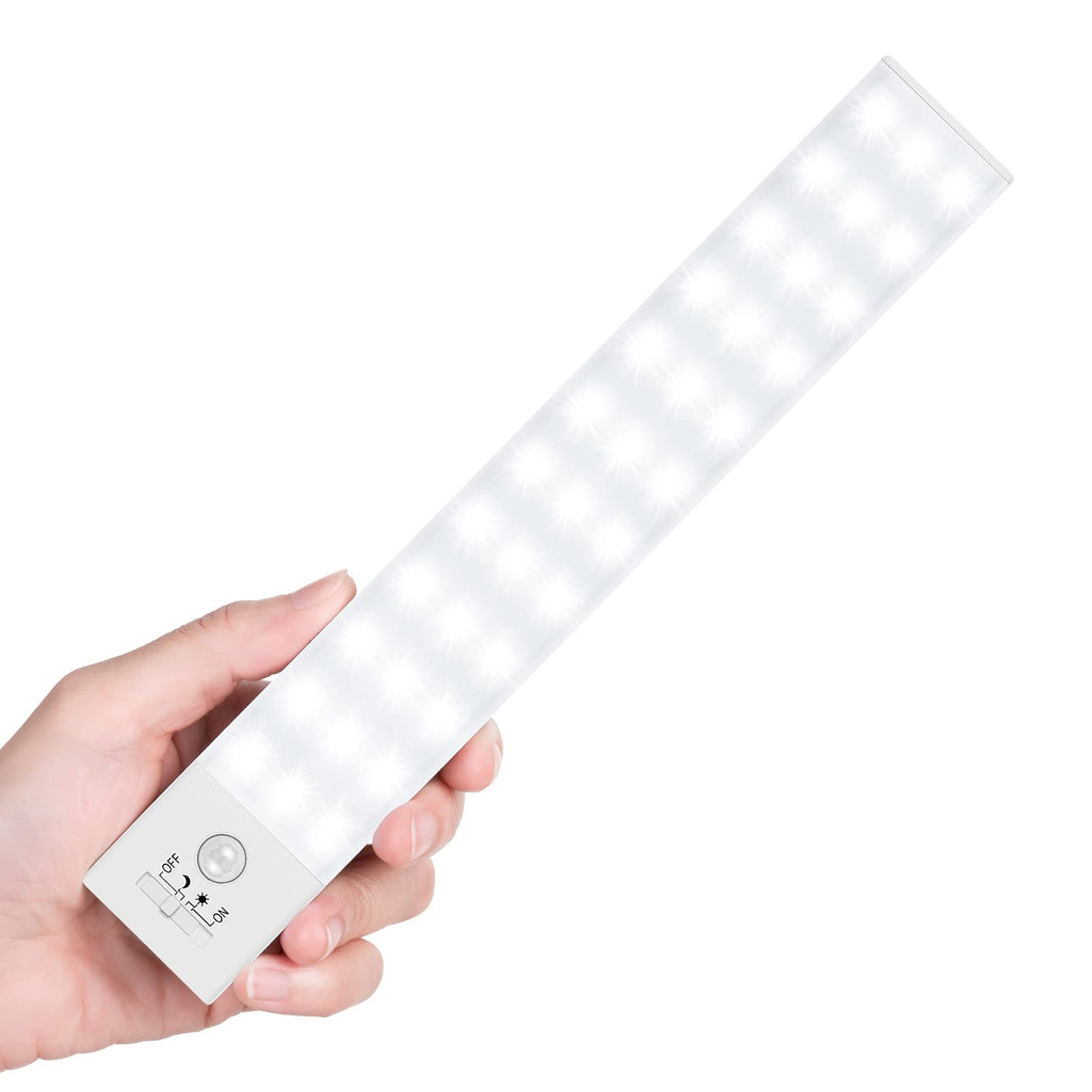 36 LED Closet Lights Battery Powered LED Lights, BLS Super Bright Under Cabinet Lighting, Motion Sensor Light Indoor, Wireless Lights, 1500mah Rechargeable Battery Operated Lights, 120 Days Run Time 6000k Clean White-1 Pack - LeoForward Australia