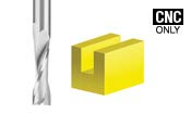 Amana Tool 51761 SC CNC Spiral Double O Flute Plastic Cutting 1/8 Dia x 1/2 CH x 1/8 Shank x 2 Inch Long Up-Cut Router Bit