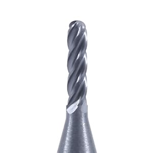 ISB Ball Nose End Mill Cutter, 1/16" Diameter, 1/8" Shank Diameter, 4 Flute Micro Grain Carbide Mrill Bits CNC Router Bits for Hardened Steel, Stainless Steel, Alloy Steel, Aluminum, Suitable 1/16 in 5