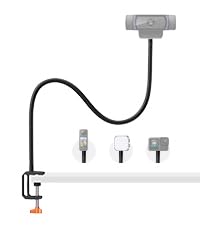 K&F CONCEPT Desk Webcam Camera Mount 27.5" Gooseneck Arm with 1/4" Screw | Overhead Camera Clamp Mount Adjustable Aluminum Arm for Remote Workers Content Creators Streamer Home Office Users, MS-57 27.5" Gooseneck Mount