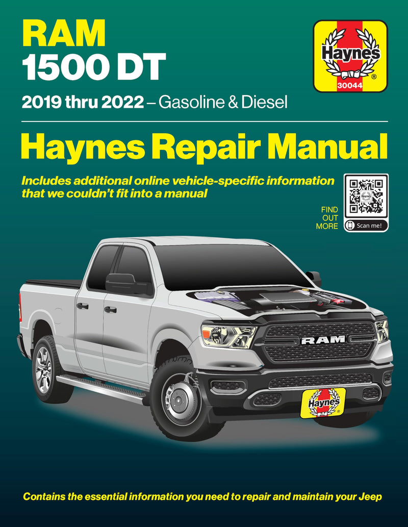 Haynes RAM 1500 DT (2019-2022) Repair Manual – Maintenance, Troubleshooting, Wiring Diagrams, Step-by-Step DIY Instructions, and Free Online Access