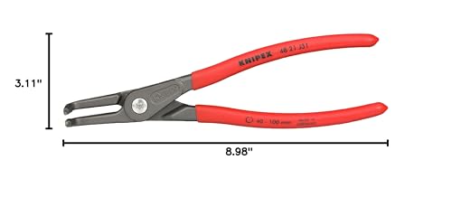 KNIPEX Tools - Precision Circlip Pliers, Internal, 90 Degree Angled, 1 37/64"-3 15/16" Bore Dia. (4821J31), 8.50 8.5-Inch standard packaging