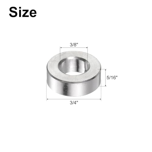 uxcell 50pcs Stainless Steel Spacer 3/8" Bore x 3/4" OD x 5/16" Length Screw Bushing Plain Finish Round Metal Spacer for M10 Screws Bolts and Rods 3/8" x 3/4" x 5/16"